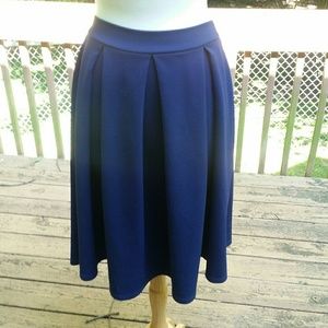 Charlotte Russe Navy A-Line Midi Skirt